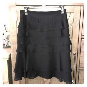 Dressy Black Midi Skirt with layers Size 6
